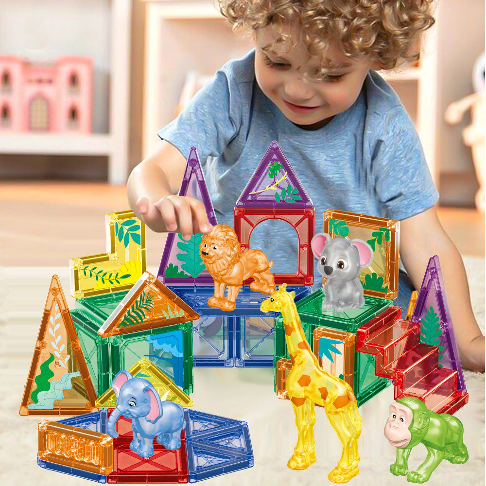 Magnet Building Blocks Safari Animals - 36 pcs