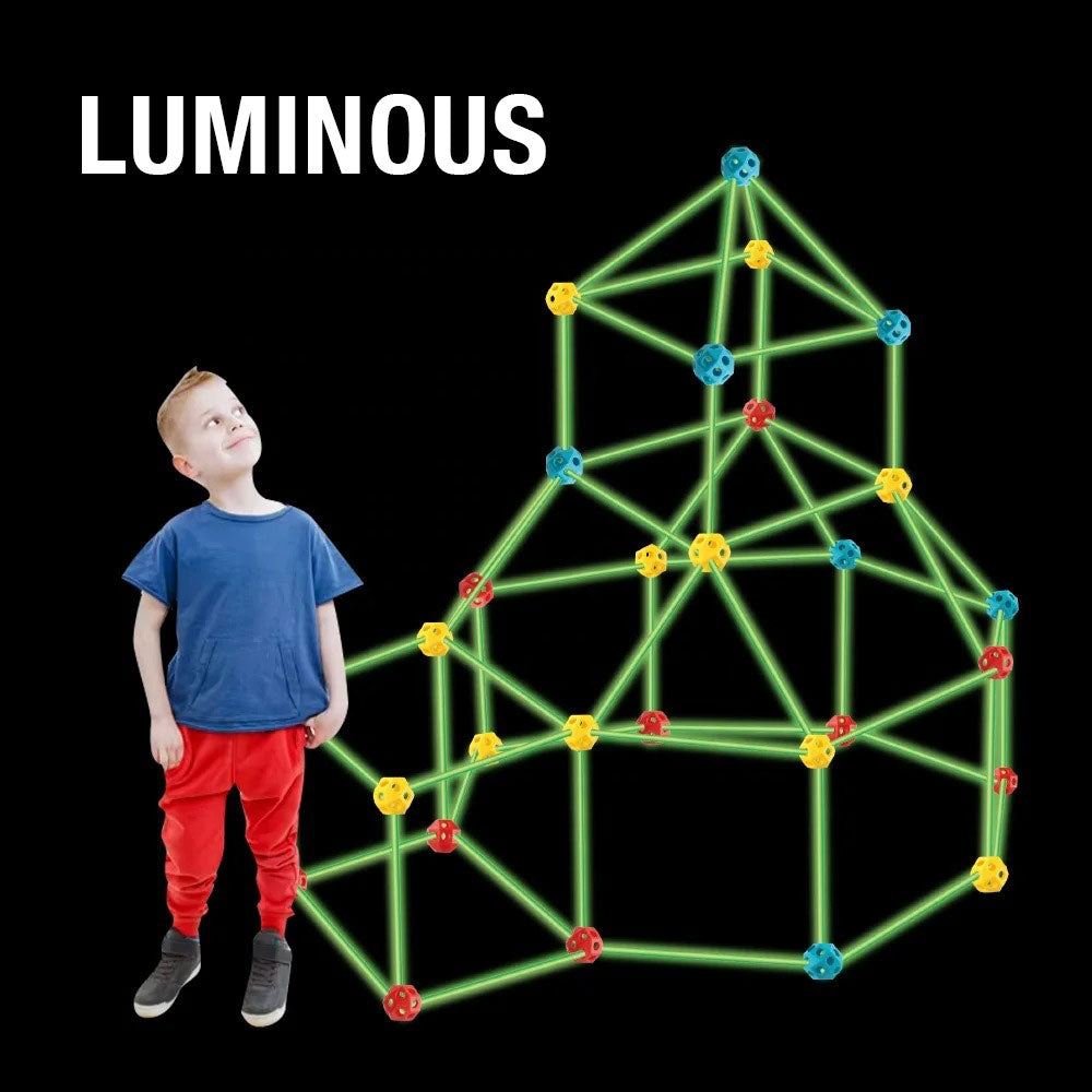 Fort Building Kit - Glow in the Dark - 128 pcs