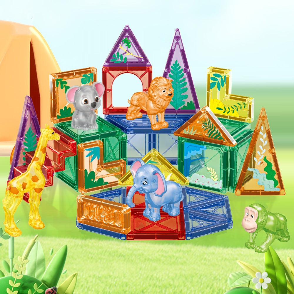 Magnet Building Blocks Safari Animals - 36 pcs