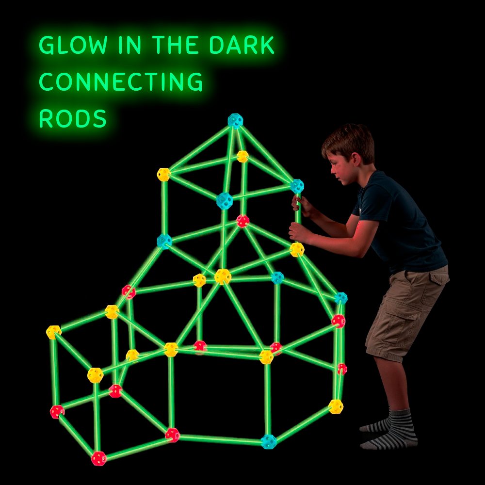 Glow in the Dark Fort Kit for Kids (128 PCS)